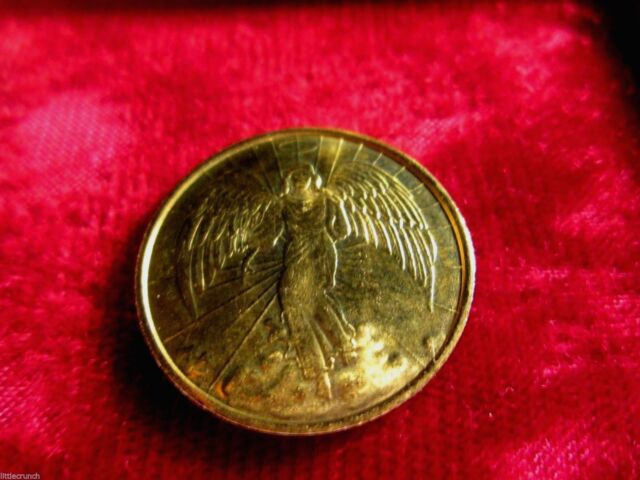 Vintage Religious Gold Angel Coin Double Sided Metal Very Ebay