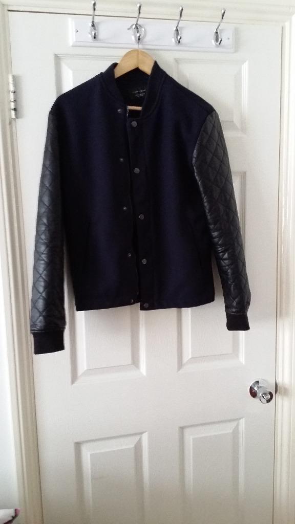 Zara varsity jacket with faux leather sleeves - size medium