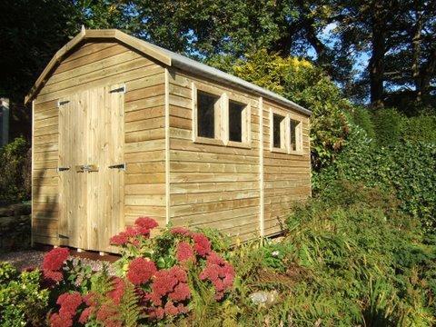 Garden Shed, Superior Heavy Duty Tanalised Wood Dutch Barn, size 7ft x 