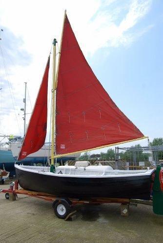 Oyster 16 wooden clinker sailing boat for sale Essex Girl.