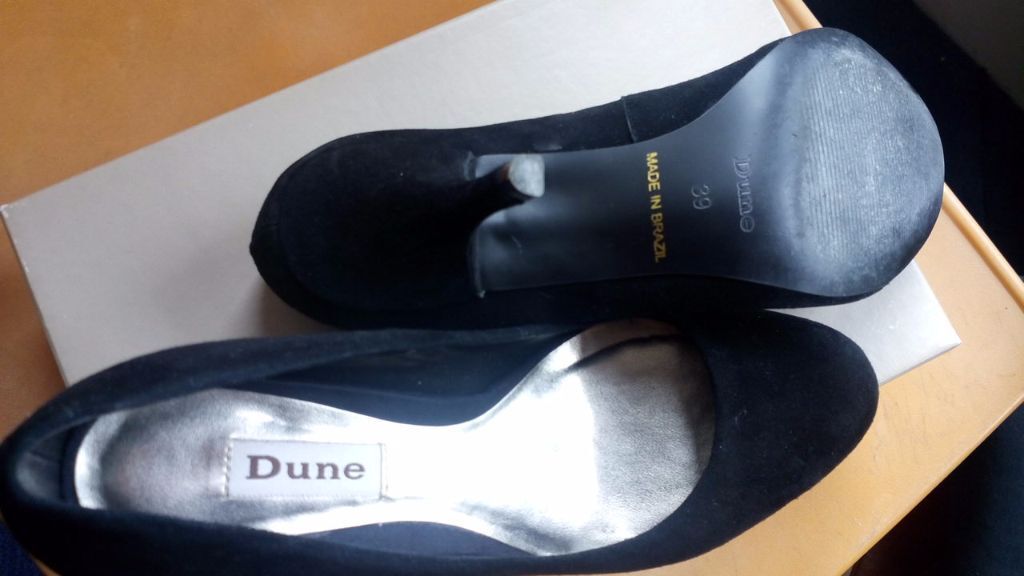 Ladies black, suede Dune shoes