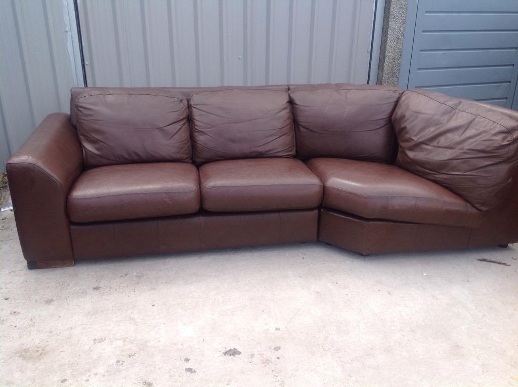 ITALIAN BROWN LEATHER CORNER SOFA WAS £2800 ASKING £185 ONO | United ...