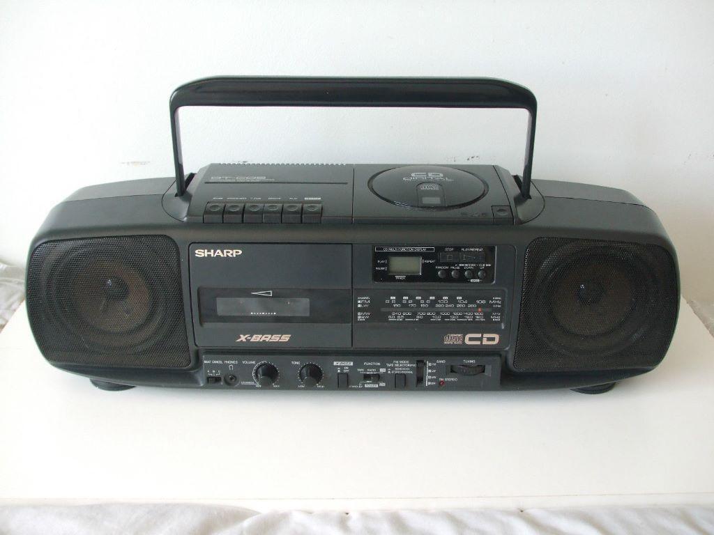 Sharp QT-CD5 Ghettoblaster Stereo Radio Cassette CD Player System X ...