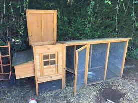 Chicken coop, large run &amp; hens