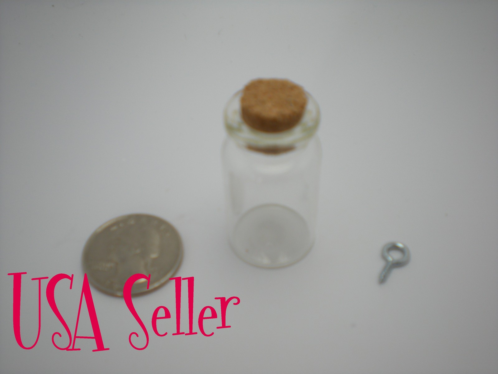 Small Glass Bottle Vial Charms Pendant With Cork And Eyehook Spells Picture 1 Of 3