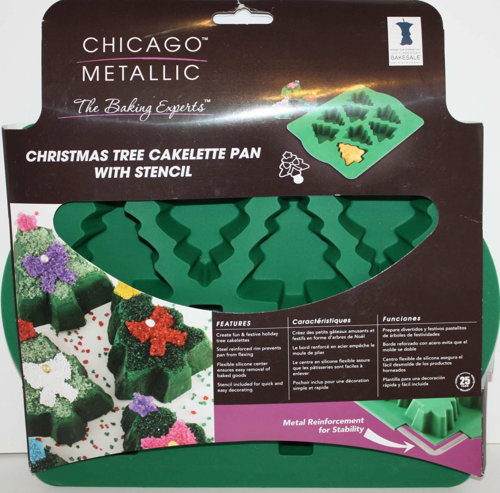 Christmas Chicago Metallic Tree Cakelette 8 Cavity Silicone Pan Christmas Chicago Metallic Tree Cakelette 8 Cavity Silicone Pan