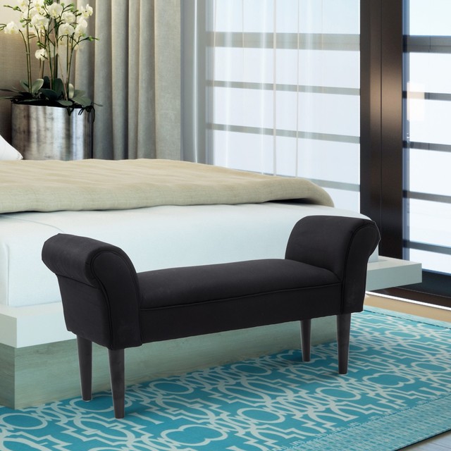 Black Window Bench Bed End Chaise Lounge Small Sofa Seat Hallway Black Window Bench Bed End Chaise Lounge Small Sofa Seat Hallway Living Room New