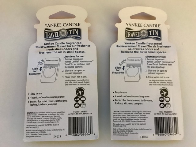 Set of 2 Yankee Candle Housewarmer Travel Tin Air Freshener ... Set of 2 Yankee Candle Housewarmer Travel Tin Air Freshener ...