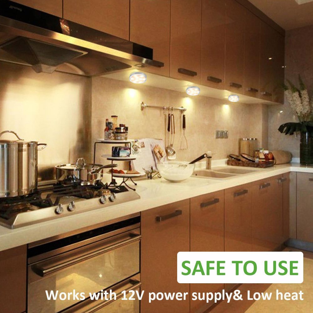Ustellar Led Under Cabinet Lighting Kit 510lm Puck Lights Dc 12v Ustellar Led Under Cabinet Lighting Kit 510lm Puck Lights Dc 12v 3000k Ebay