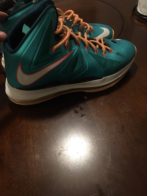 Nike LeBron X 10 Miami Dolphins Size 9.5 Nike LeBron X 10 Miami Dolphins Size 9.5