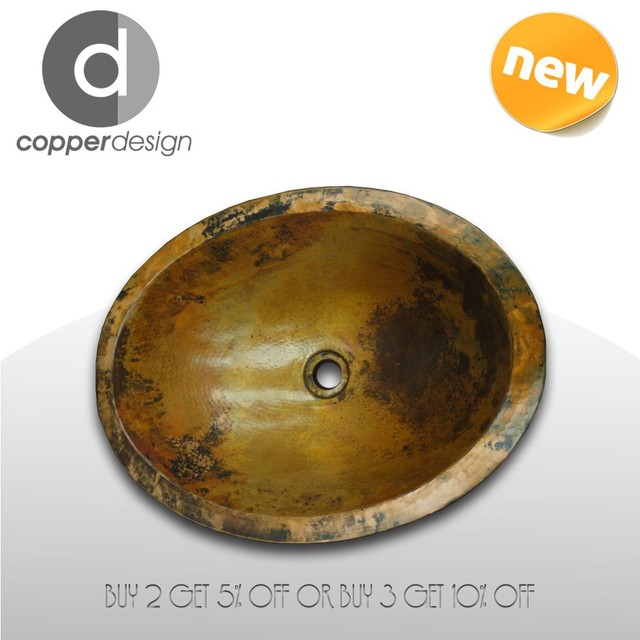 Hand Hammered Copper Oval Bath Vessel Sink Double Wall 19 X 14 Hand Hammered Copper Oval Bath Vessel Sink Double Wall