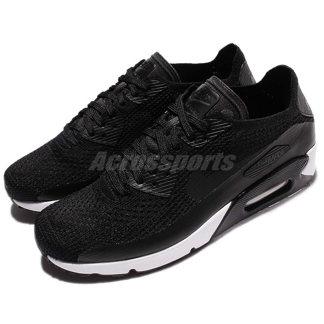 ORIGINALE NIKE AIR MAX 90 ULTRA 2.0 FLYKNIT Whit Nero Grigio Brillanti Trainer ORIGINALE NIKE AIR MAX 90 ULTRA 2.0 FLYKNIT Whit Nero Grigio Brillanti Trainer