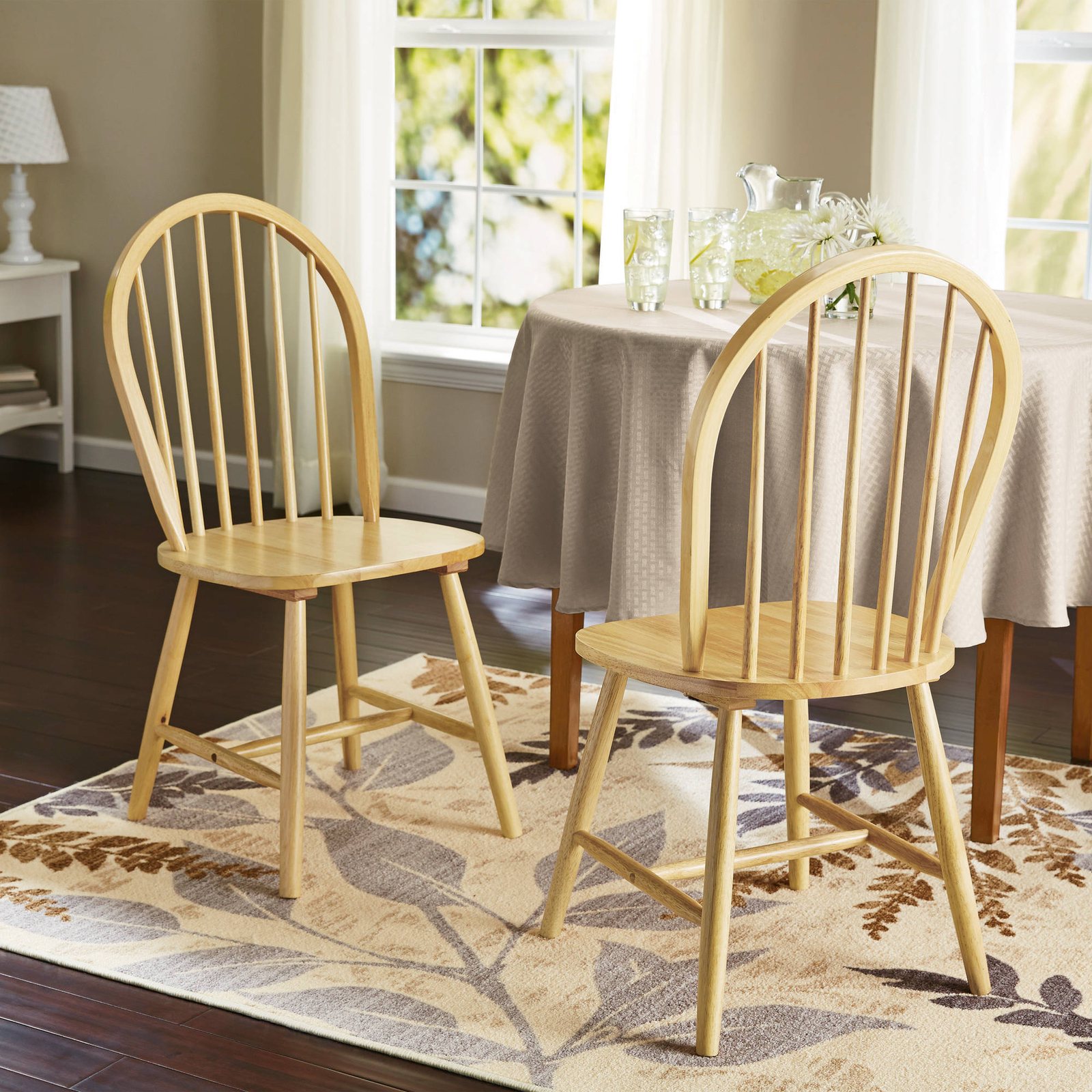 Mainstays Windsor Dining Chairs Set Of 2 Natural Finish
