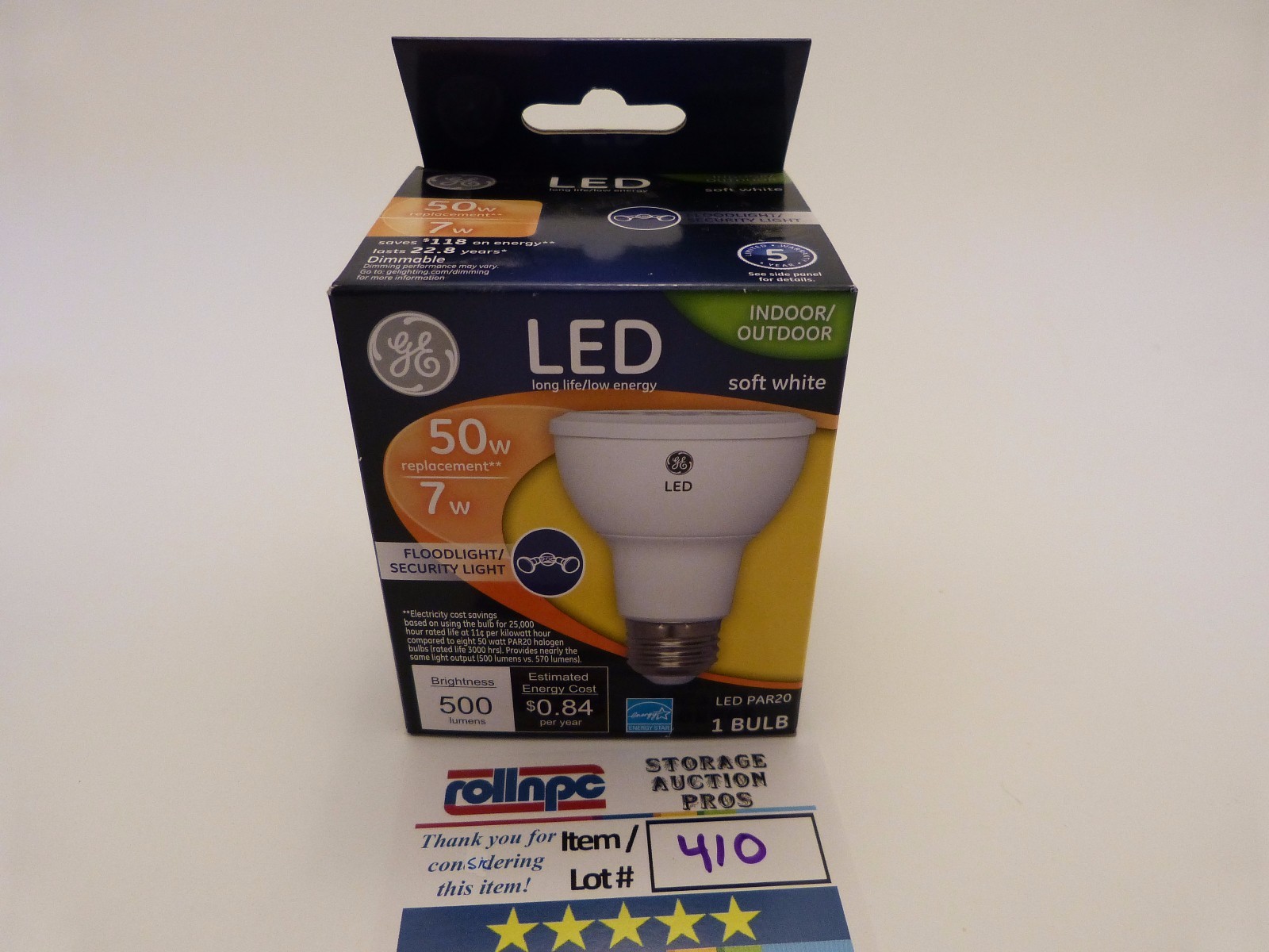 R410 Ge Led 50w Replacement Bulb Par20 Soft White In Out Door Picture 1 Of 4
