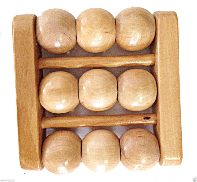 Wood Foot Massage Therapy Round Ball Roller Massager eBay