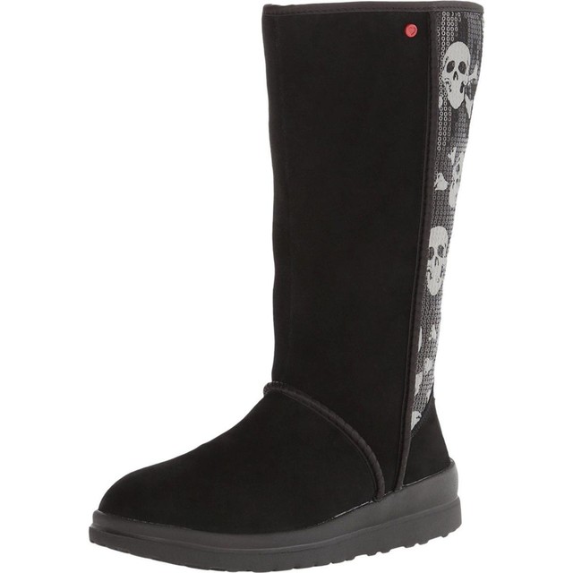 Womens Boots UGG Kisses Tall Black Sequin Skull Suede Womens Boots UGG Kisses Tall Black Sequin Skull Suede