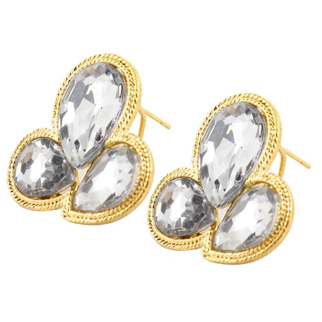 Pair Clear Plastic Faceted Beads Inlaid French Clip Stud Earrings Ebay Pair Clear Plastic Faceted Beads Inlaid French Clip Stud Earrings