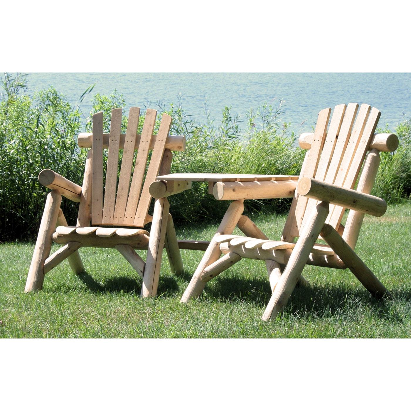 Lakeland Mills Cfu329 Cedar Log Vista Tete Outdoor Chairs Natural Picture 1 Of