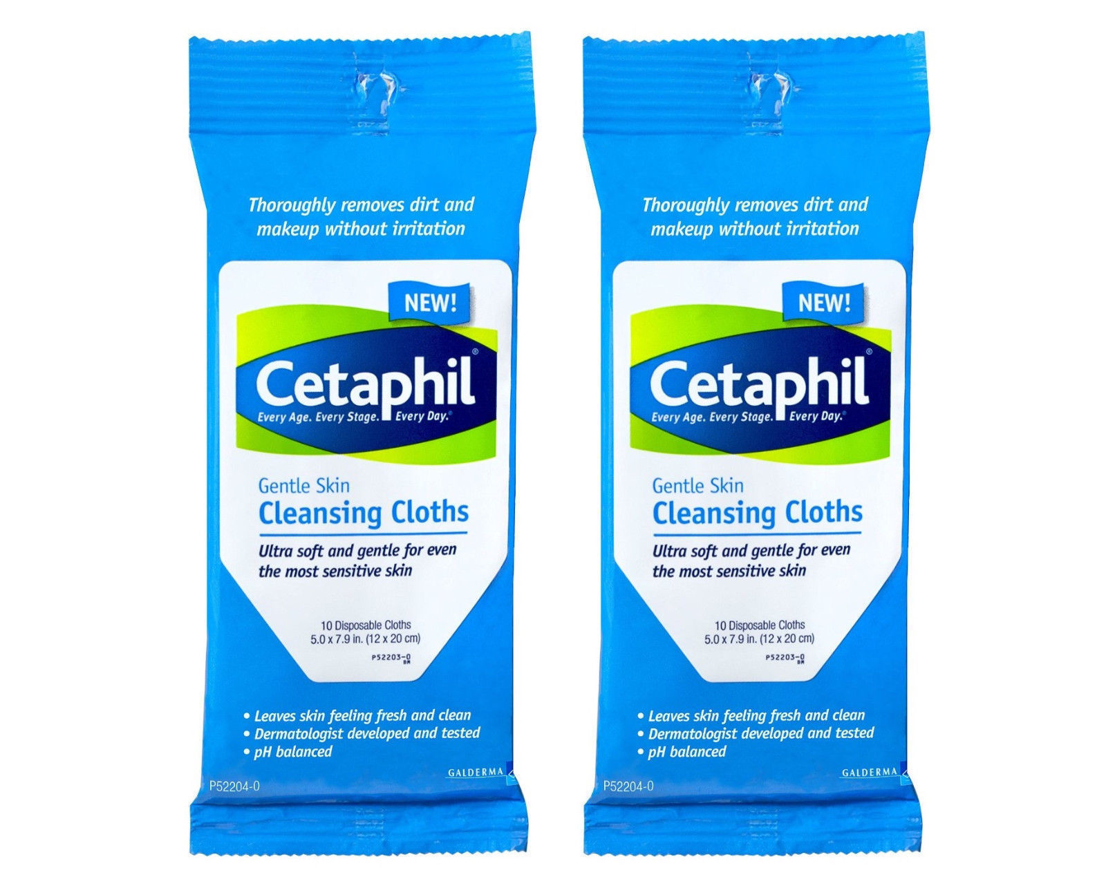 12 Pack Cetaphil Skin Cleansing Cloths, 10 Count Each = 120 Cloths Strip Nc Natural Cleanser Extra Strengh Fruit Punch 32 Fl Oz