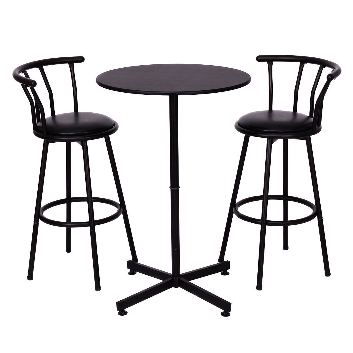 Costway 3 Piece Bar Table Set With 2 Stools Bistro Pub Kitchen Costway 3 Piece Bar Table Set With 2 Stools Bistro Pub Kitchen Dining Furniture