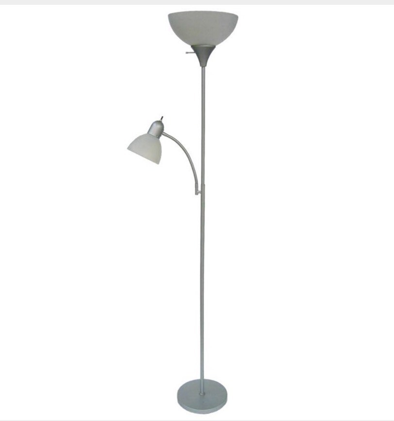 Hampton Bay 295655 Floor Lamp W Reading Light Silver 424285 I18 Picture 1 Of