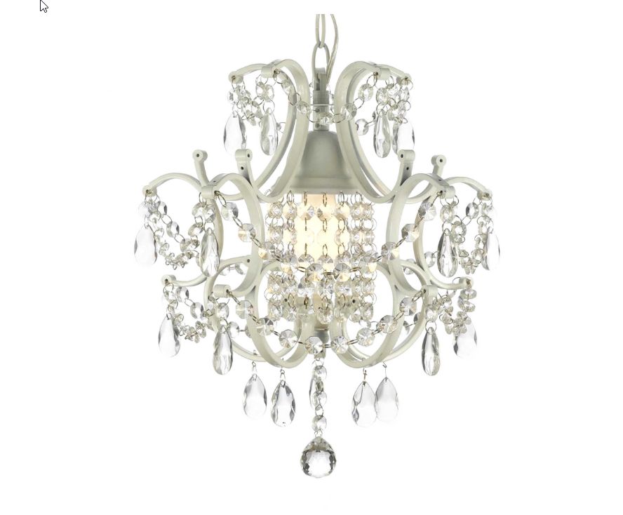 Wrought Iron Crystal Chandelier Lighting Country French White One Picture 1 Of 3