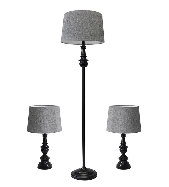Adesso 1591 01 Classic Set Containing Matching Floor Two Table Lamps Adesso 1591 01 Classic Set Containing Matching Floor Two Table Lamps Shades
