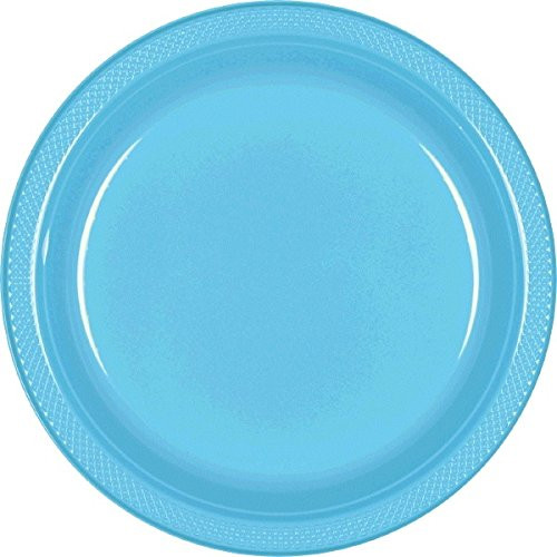 Amscan International 22.8 Cm Plastic Plates Caribbean Blue Pack of ... Amscan International 22.8 Cm Plastic Plates Caribbean Blue Pack of ...