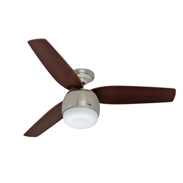 Hunter 52 Infiniti Led Brushed Nickel Ceiling Fan 28671 Hunter 52 In Brushed Nickel Downrod Mount Indoor Ceiling Fan Without Light Kit