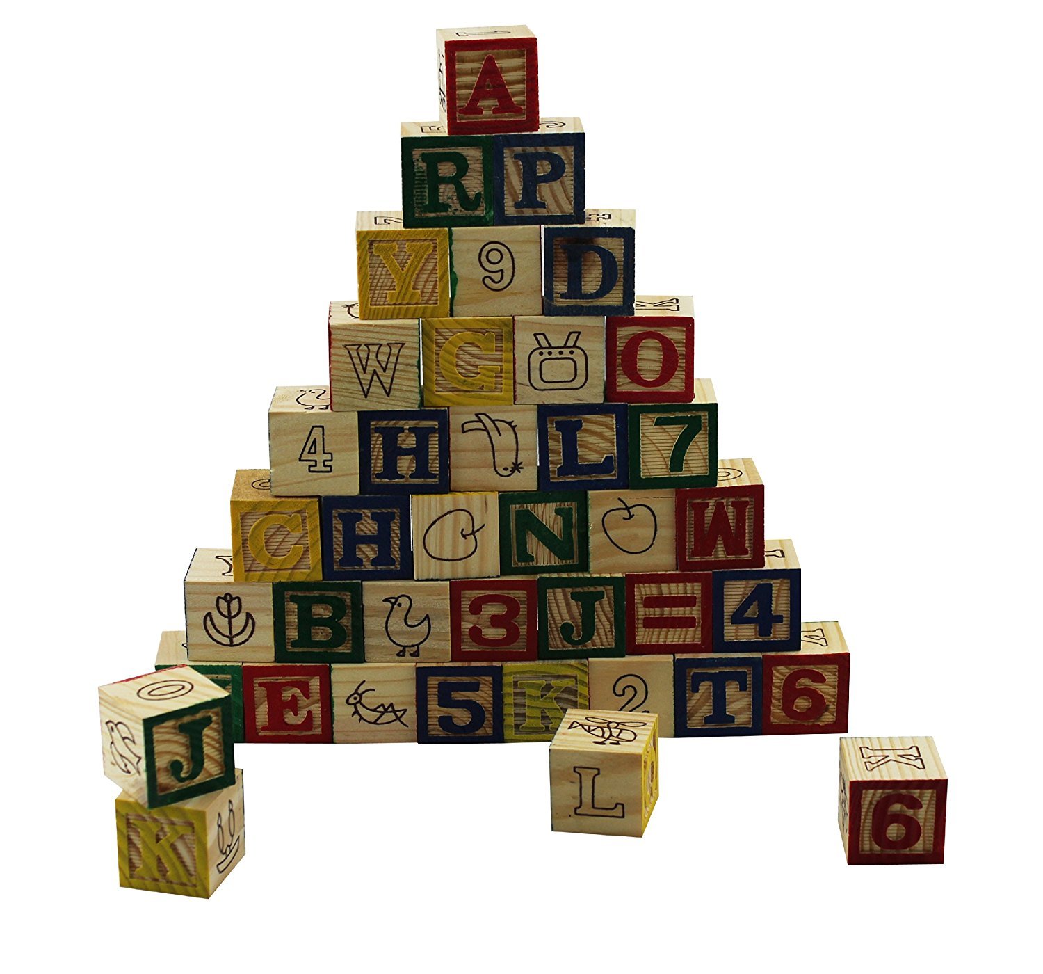 Wooden Blocks Baby Abc 123 Building Kit Cross Strategy S