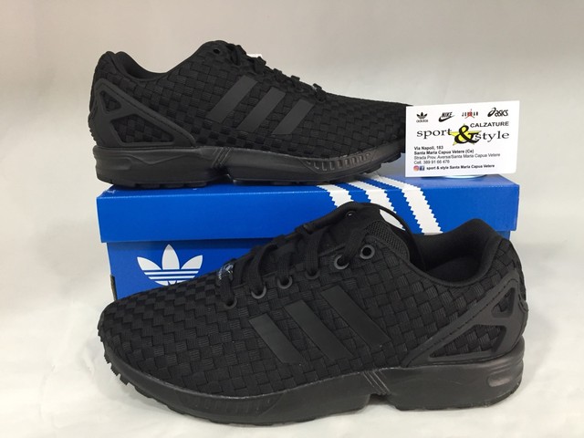 Uomo Adidas Zx Flux intrecciato nero tessile FORMATORI b34005 Uomo Adidas Zx Flux intrecciato nero tessile FORMATORI b34005