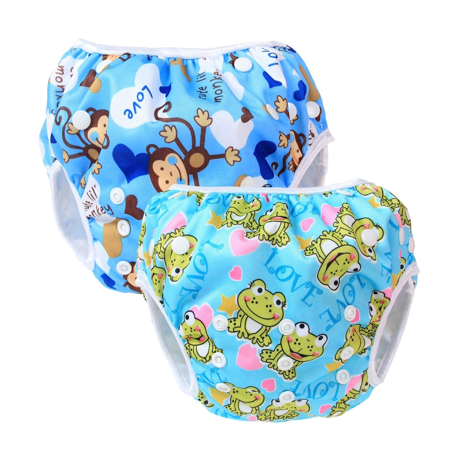 Teamoy Baby Swim Diaper2 Pack Newborn Cloth Diaper Covermonkeys Blue