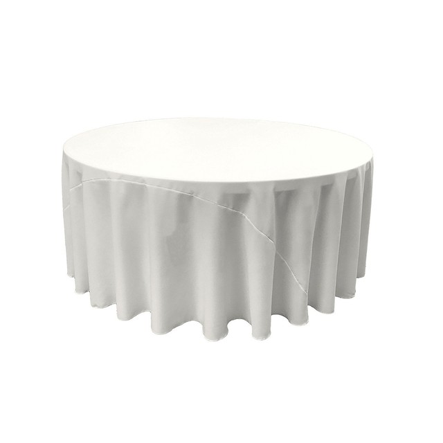 La Linen Polyester Poplin Round Tablecloth 120 Inch White La Linen Polyester Poplin Round Tablecloth 120 Inch White