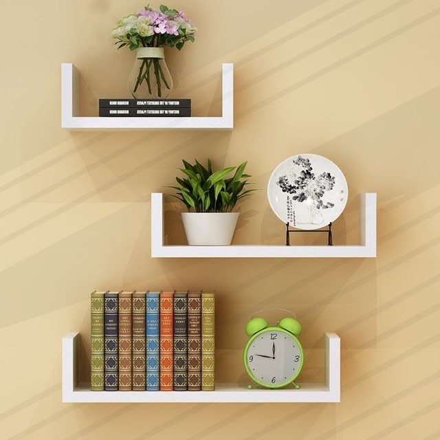 3pcs Rectangular Floating Wall Shelf Wood Effect Shelving Shelves 3pcs Rectangular Floating Wall Shelf Wood Effect Shelving Shelves Unit Kit Rack