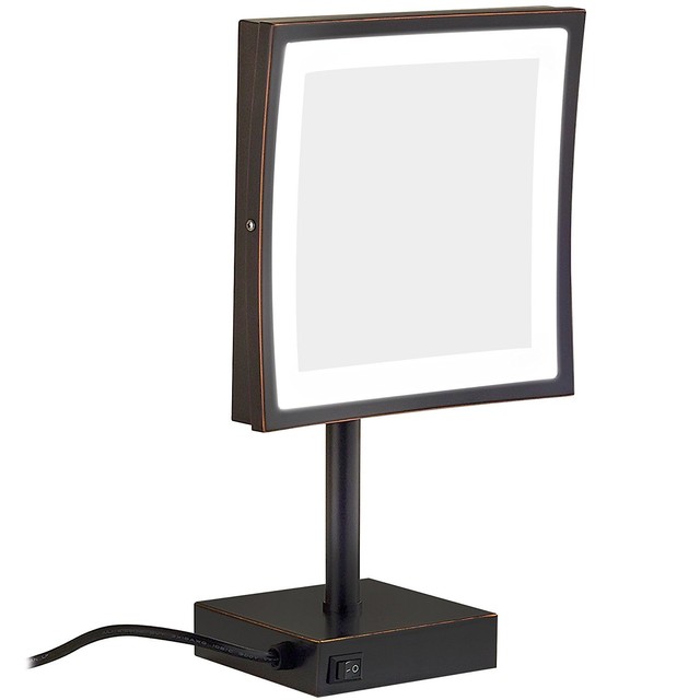 Gurun Square Tabletop Makeup Mirror With Led Lighted 8 5inch 3x Gurun Square Lighted Vanity Mirror With 3x Magnification 8 5 Inch Oil Rubbed
