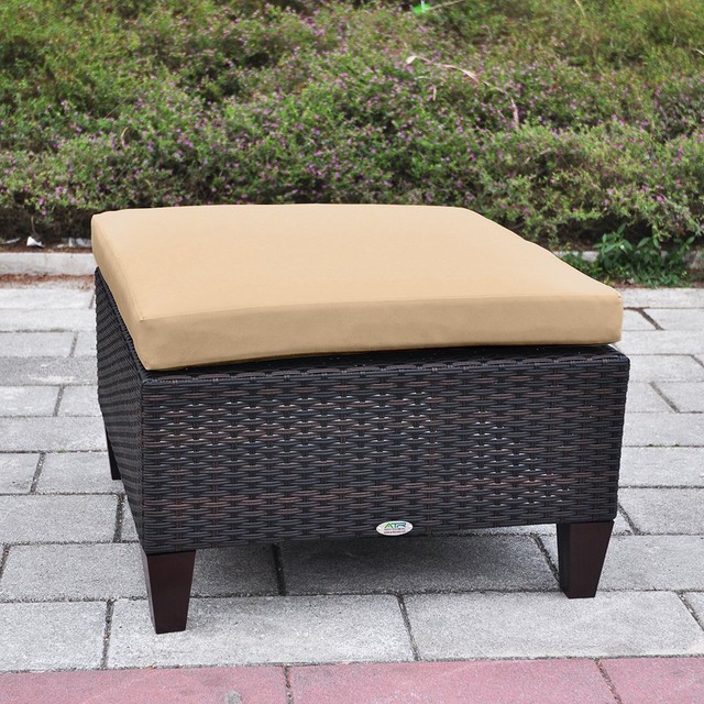 Openbox Outdoor Patio Wicker Ottoman Seat With Cushion All Weather Openbox Outdoor Patio Wicker Ottoman Seat With Cushion All Weather Resistant Fo