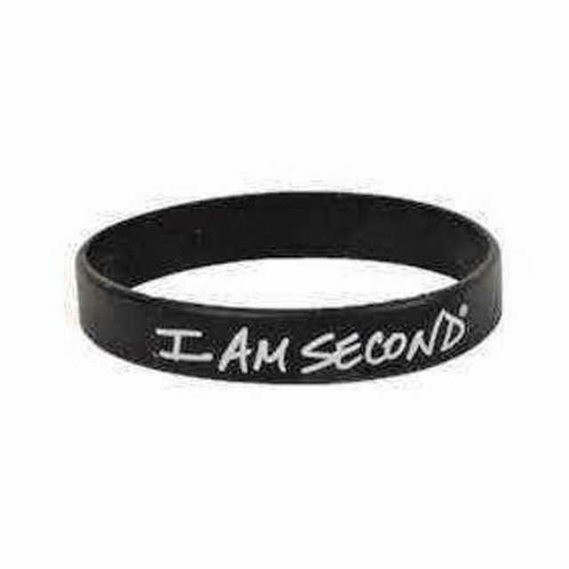 I Am Second Wristband Black White Rubber Silicone Bracelet Live I Am Second Wristband Black White Rubber Silicone Bracelet Live For
