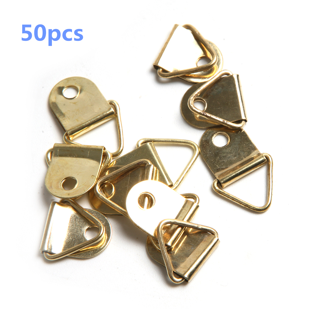 50pcs Small Triangle Mirror Hangers Strap D Ring Hanging Picture 50pcs Small Triangle Mirror Hangers Strap D Ring Hanging Picture Frame Hooks