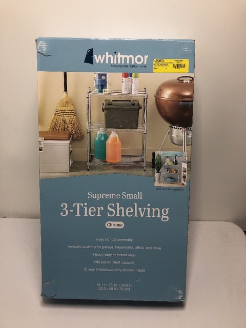 Whitmor Supreme Small 3 Tier Shelving Adjustable Chrome Whitmor Deluxe Rack Collection 23 15 In X 29 9 Supreme Small 3 Tier