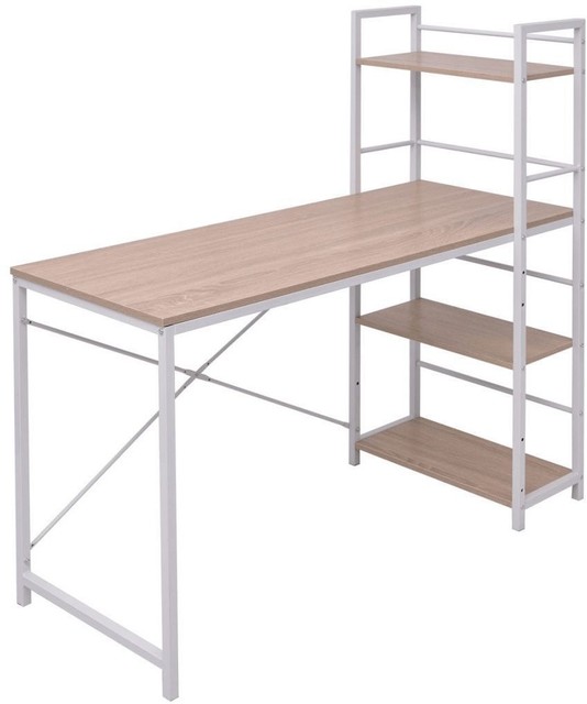 Home Office Computer Desk With Shelving Unit Oak Writing Table Home Office Computer Desk With Shelving Unit Oak Writing Table Storage Bookcase