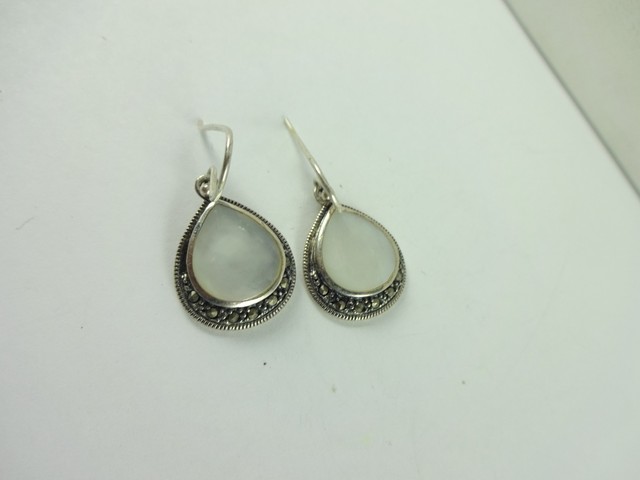 Sterling Silver Marcasite Tear Drop Earrings Ebay Sterling Silver Nice Design Tear Drop Marcasite Earrings 4 1 Grams