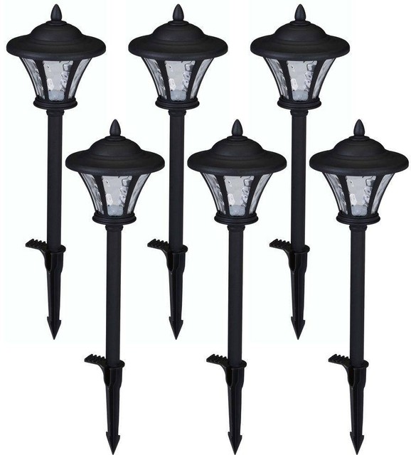 Hampton Bay Landscape Lighting Low Voltage Led Black Metal Coach Led Path Light Walkway Outdoor Landscape Coach Style Lighting Black 6 Pack