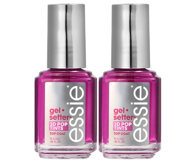 Essie Gel Setter Pop Tints Nail Polish Tinted Top Coat 01 Pink 2 Pack Essie Gel Setter Pop Tints Like Nail Top