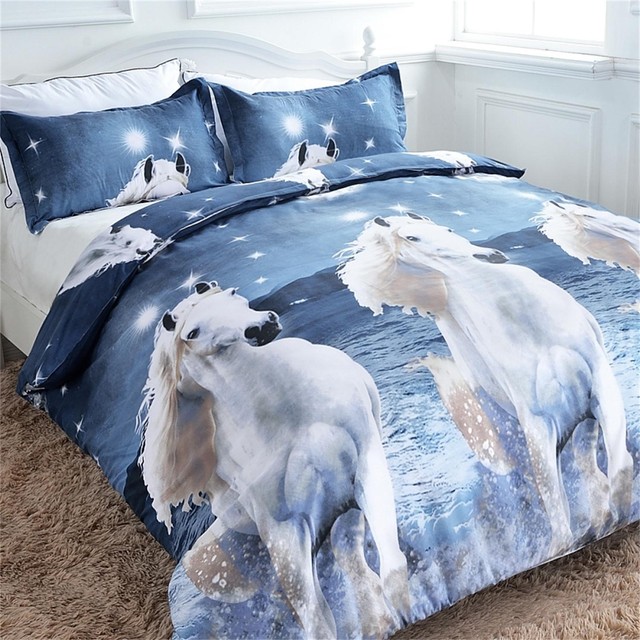 3d Horse Double Size Bed Doona Quilt Duvet Cover W Zip Pillowcase 3d Horse Doona Quilt Duvet Cover Pillowcases Bedding Set Double Queen King Size