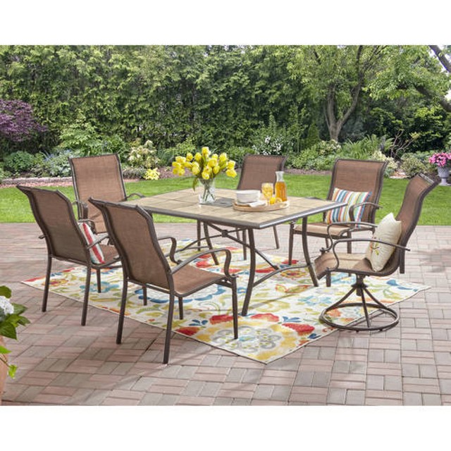 Patio Dining Set Outdoor Garden Furniture Yard Swivel Chairs Table 7 Patio Dining Set Outdoor Garden Furniture Yard Swivel Chairs Table 7 Piece Lawn
