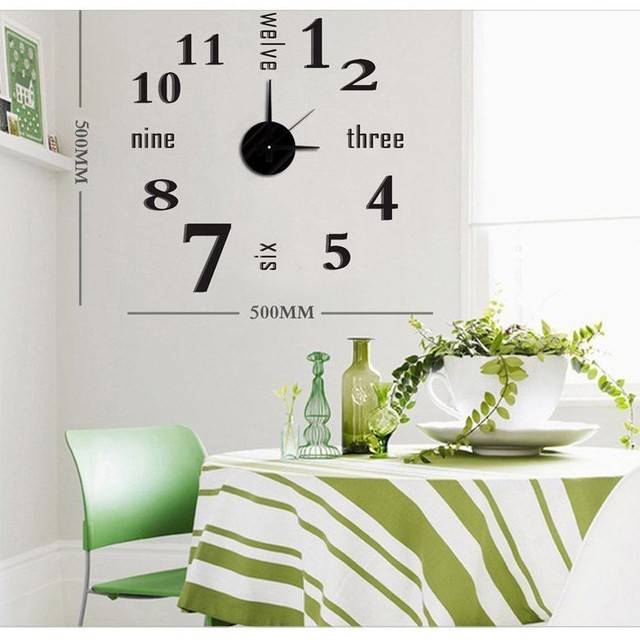Diy 3d Modern Mirror Large Surface Wall Clock Sticker Home Office Modern Diy Large Wall Clock 3d Mirror Surface Sticker Home Office Room Decor