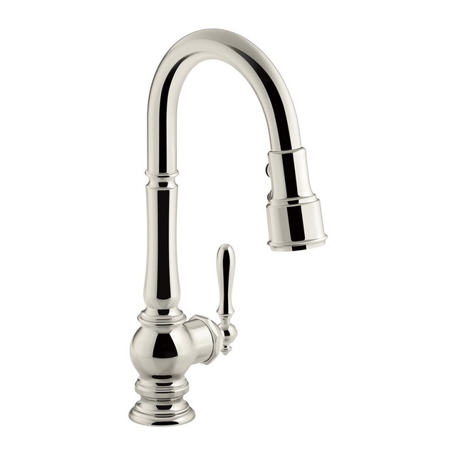 Kohler K 99261 Sn Artifacts Single Hole Kitchen Sink Faucet With 16 Kohler Artifacts Single Hole Kitchen Sink Faucet W 16 In Pull Down