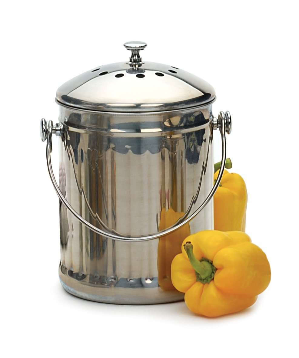 Rsvp 1 Gal Compost Pail Stainless Steel Recycle Ss Eco Friendly Picture 1 Of 6