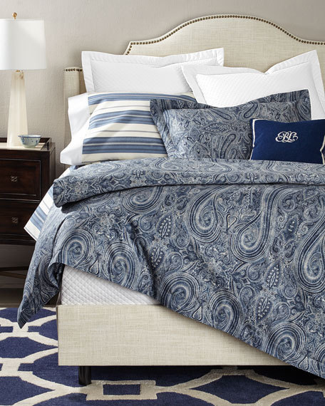 Ralph Lauren Allister Blue Paisley King Comforter Shams Set 3pc Ebay