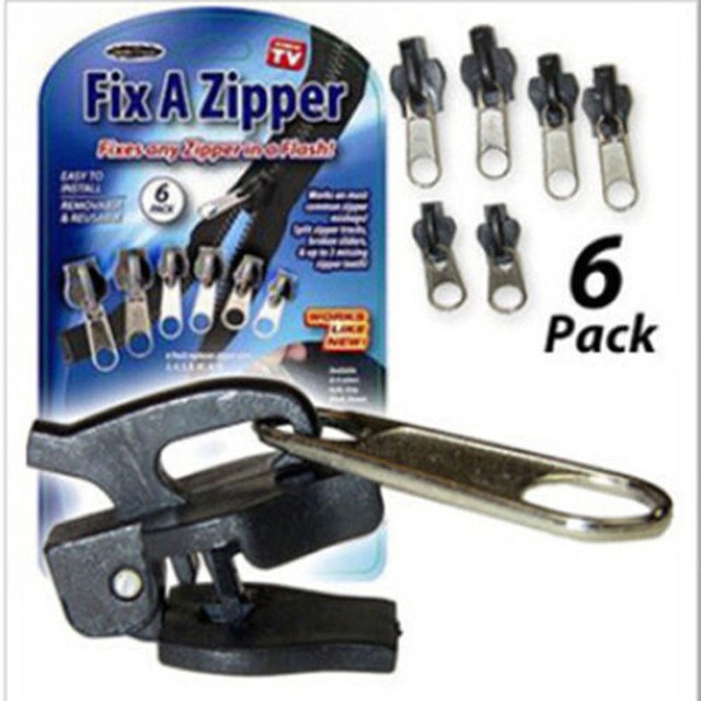 6 Pack Set TV Fix a ZIPPER Zip Slider Rescue Instant Repair Replace Kit